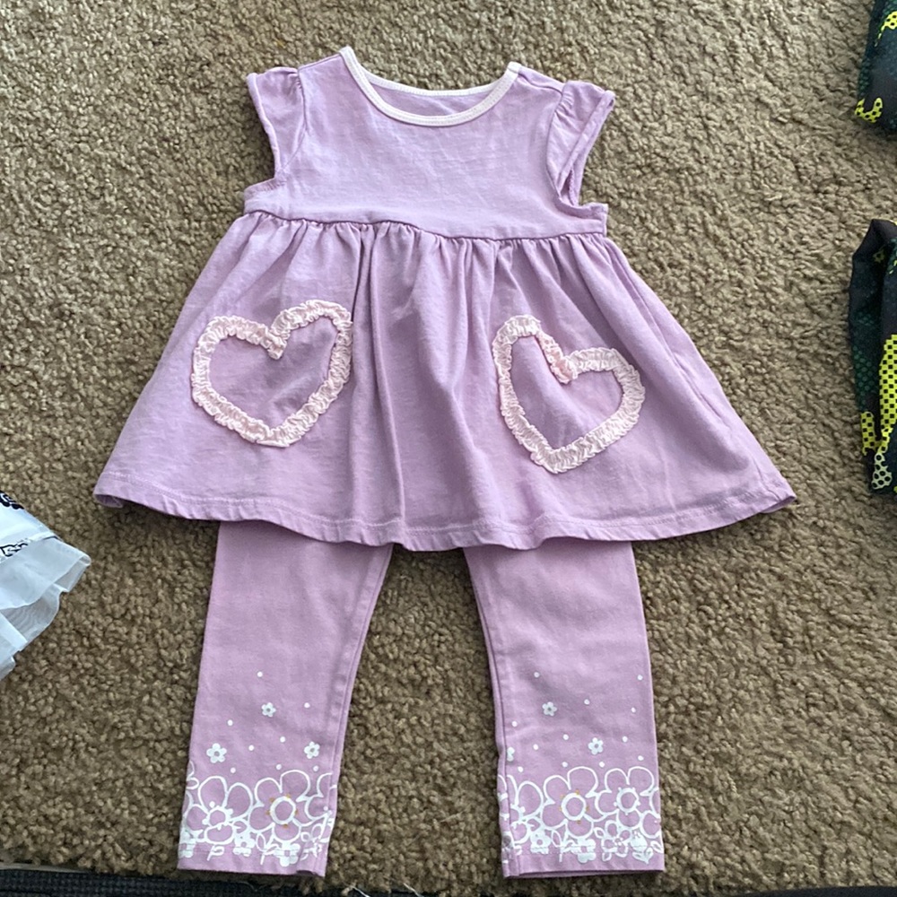 12 months purple cotton pants set from Macy’s, never worn